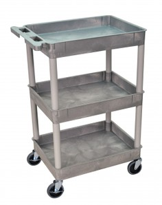 Tischwagen (grau) mit Wanne (150 kg, 3 Wannen)  draggable=